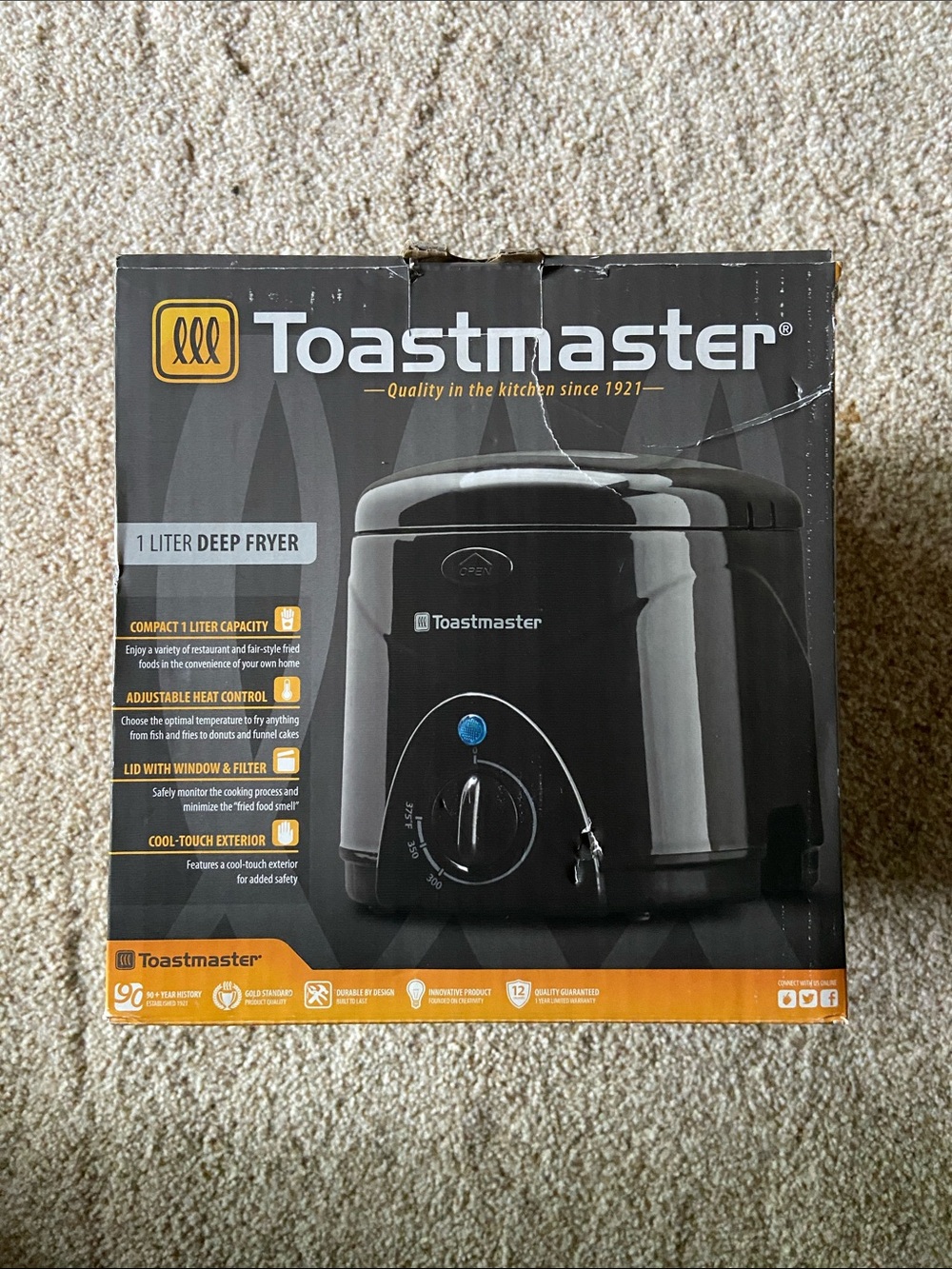 Toastmaster Black 1-Liter Deep Fryer